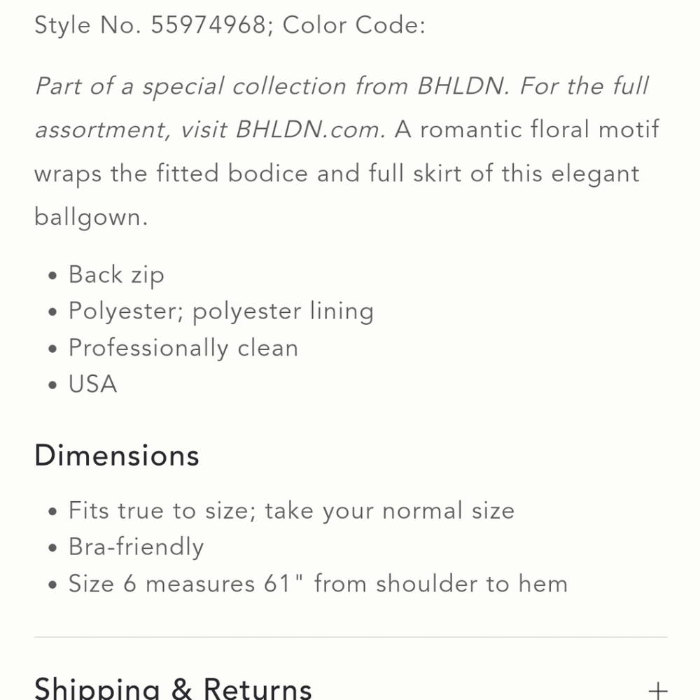 Anthropologie BHLDN Ball Gown with Jacquard Details Size 14, New Withh Tags - Picture 5 of 7